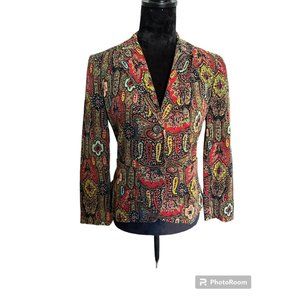 Vintage DKNY Paisley Corduroy Blazer Size 4